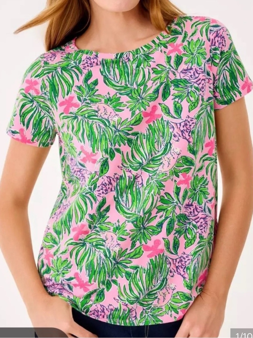 NWT Lilly Pulitzer Key West Top Conch Shell Pink Roaring with Joy, Medium